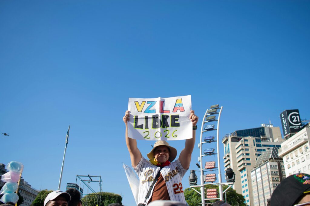 Venezuela flag with the words “Venezuela Libre” displayed, symbolizing calls for political freedom
