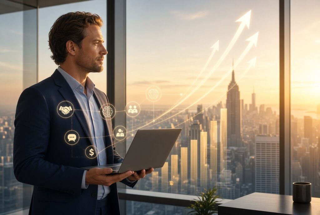 Career skills that increase your income – professional using high-value transferable skills to drive career growth and higher earnings