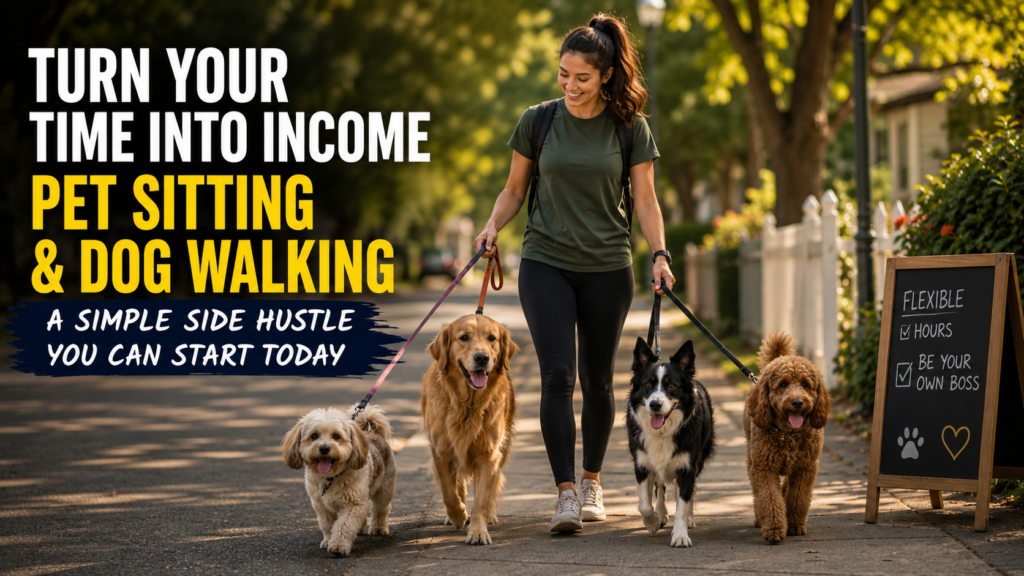local pet sitting and dog walking as a no-money side hustle