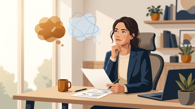 decisions in your second language — professional weighing a business choice while working in English