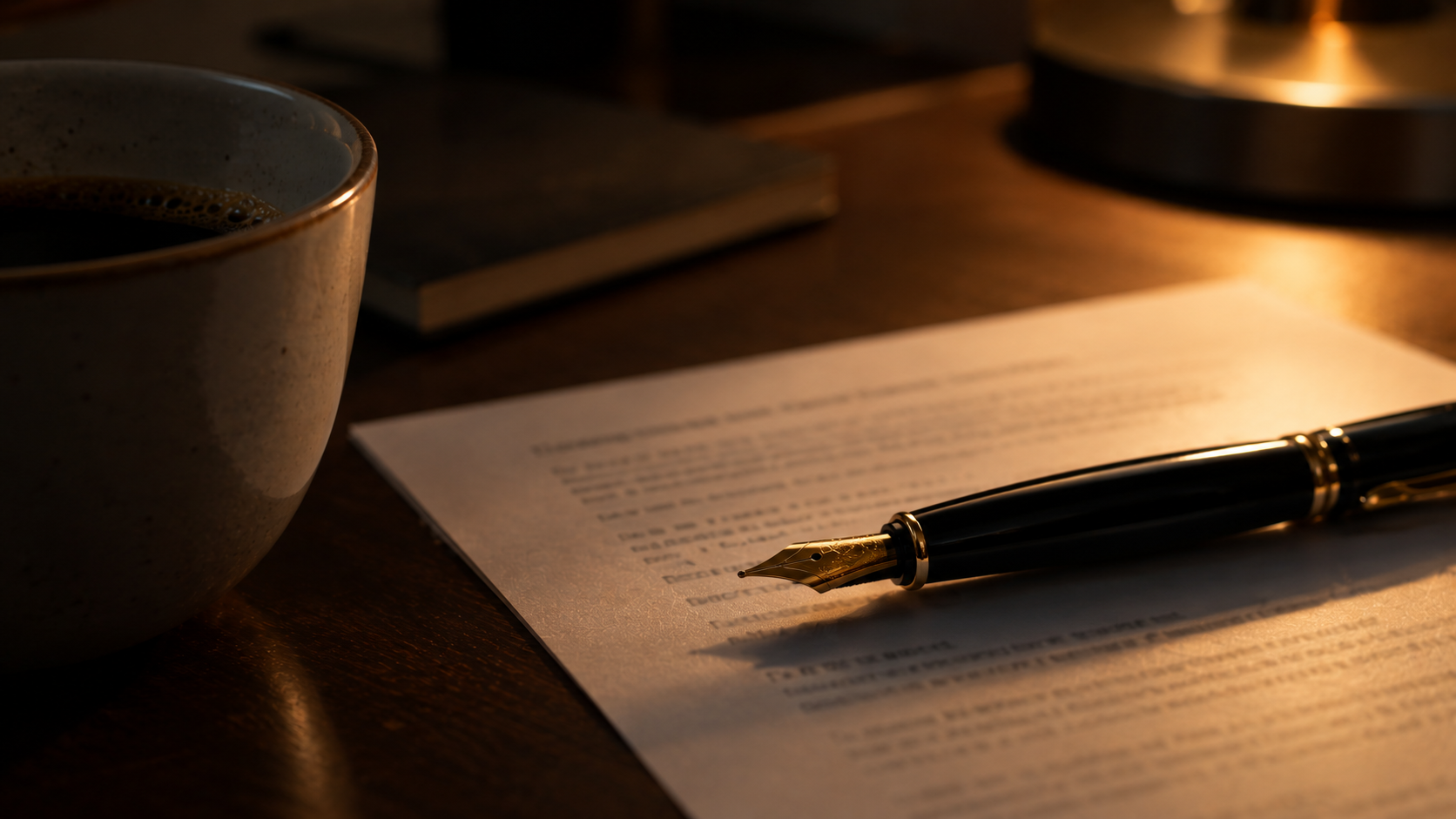 Should you make the first offer: pen resting on a printed contract beside a coffee cup