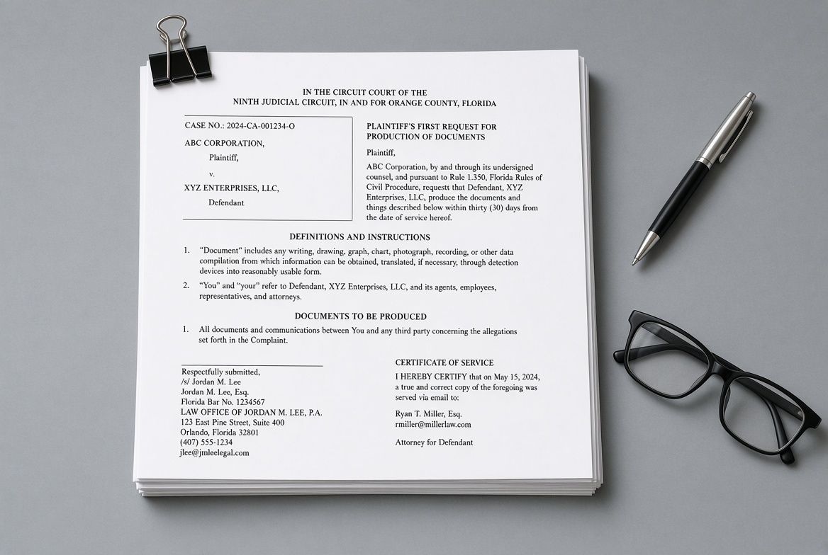 Stack of printed legal documents on a desk